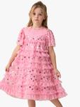 Детское платье с сетчатыми рюшами Angel & Rocket, Pink - фото 5