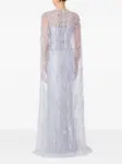 Декорированное платье макси Ruby с кейпом Jenny Packham, нейтральный - фото 3