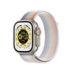 Biaodaige Часы Strap Apple Compatibility Nylon Material, White Rainbow - фото