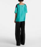 Шелковая атласная блузка Loewe, Green/Red/Multicolor - фото 3