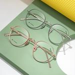 MUZU Чистый титан круглые очки унисекс, Brown Red-C50 - фото 11