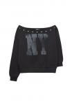 Толстовка Stradivarius STUDDED, Black - фото 6
