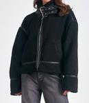 Куртка-бомбер Sherpa в черном цвете ELAN - фото