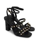 Кожаные сандалии с колонкой Liu Jo, черный - фото 3