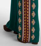 Широкие брюки из печатного шелка Etro, Green - фото 5