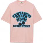 Футболка с принтом слоган MSGM, коралл - фото 3