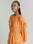 Платье Ghost Camille Metallic Jacquard Maxi, оранжевый - фото 4