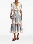 Платье миди с принтом пейсли ETRO, белый - фото 2