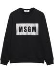 MSGM хлопковая толстовка с логотипом, черный - фото
