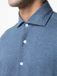 Рубашка из ткани пике с косым воротником Orian, синий - фото 5