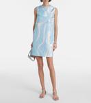 Марморовый шёлковый минидресс Pucci, Aqua Marmo - фото 2