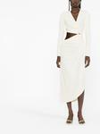 Off-White драпированное платье миди Vi-Crepe, белый - фото 2