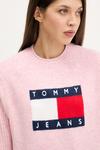 Свитер из смесовой шерсти Tommy Jeans, розовый - фото 4