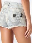 Джинсовые шорты с абстрактным принтом Philipp Plein, синий - фото 4
