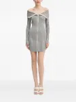 Полосатое платье мини на молнии Guess Usa, серый - фото 2