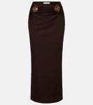 Юбка макси со сборками Christopher Esber, Espresso - фото