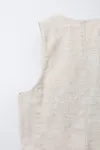 Жилет из льняной смеси Zara, светло-бежевый - фото 4