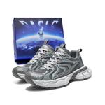 Массивные кроссовки унисекс низкие бело-сине-черные BASLS, потертые белые яблочно-голубые - фото 8