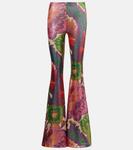 Полупрозрачные расклешенные брюки из джерси Etro, Bianco - фото