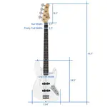 Электрогитара-бас Glarry GJazz - белая - фото 7