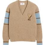 Ами париж свитер из шерсти AMIPARIS, коричневый - фото