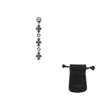 Серьга-гвоздик Tiny E Plus 3 drop Chrome Hearts, серебро - фото 5