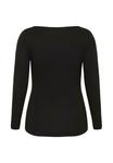Топ Kaffe Curve KCYIKA LS BOATNECK T-SHIRT, Black Deep/Mottled Black - фото 6