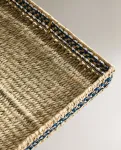Поднос Zara Home Rectangular Seagrass, коричневый/синий - фото 4