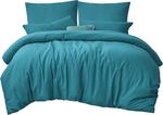 Комплект постельного белья RUIKASI, 3 предмета, 200х200/80x80, бирюзовый - фото