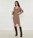 Платье Guess в рубчик с квадратным вырезом, бежевый - фото 2