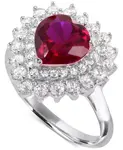 Женское кольцо в форме сердца из стерлингового серебра Macy'S, ruby - фото 3