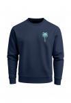 Толстовка Neverless PALME BRUSTLOGO PALM TREE, Navy/Blue - фото