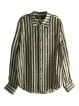 Рубашка в полоску на пуговицах Ziggy Chen, зеленый - фото