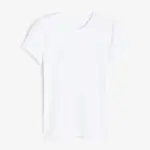 Футболка H&M Fitted Microfiber, белый - фото