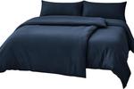 Комплект постельного белья RUIKASI, 4 предмета, 135х200/40x80, темно-синий - фото
