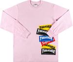 Лонгслив Supreme x Thrasher Multi Logo Long-Sleeve Tee 'Light Pink', розовый - фото 2