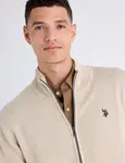 Свитер U.S. Polo Assn Cotton Marl Full Zip, кремовый - фото 2