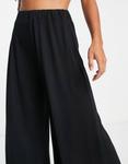 Черные пляжные брюки палаццо из джерси ASOS DESIGN Petite - фото 4