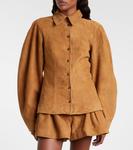 Замшевая рубашка Rotate, Tan - фото 6