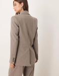 Двубортный пиджак Puglia, приталенный в сером цвете Mango - фото 4