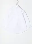 Рубашка с вышитым логотипом POLO RALPH LAUREN KIDS, белый - фото 2
