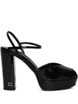 Босоножки на платформе Miu Miu, черный - фото