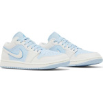 Кроссовки Wmns Air Jordan 1 Low SE Reverse, голубой - фото 8