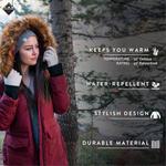 Парка Alpine North Women’s Vegan Down Drawstring Winter, бордовый - фото 5