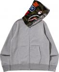 Худи BAPE Crazy Face Full Zip Hoodie 'Grey', серый - фото