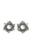 Серьги, украшенные кристаллами Amina Muaddi, серый - фото