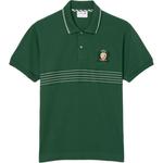 Поло с вышитым логотипом LACOSTE, зеленый - фото