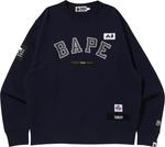 Толстовка BAPE Multi Label Relaxed Fit Crewneck 'Navy', синий - фото 2