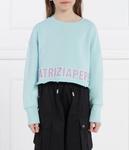 Толстовка Patrizia Pepe Cropped Fit, бирюзовый - фото