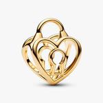 Шарм Pandora Openwork Heart Padlock, золото - фото